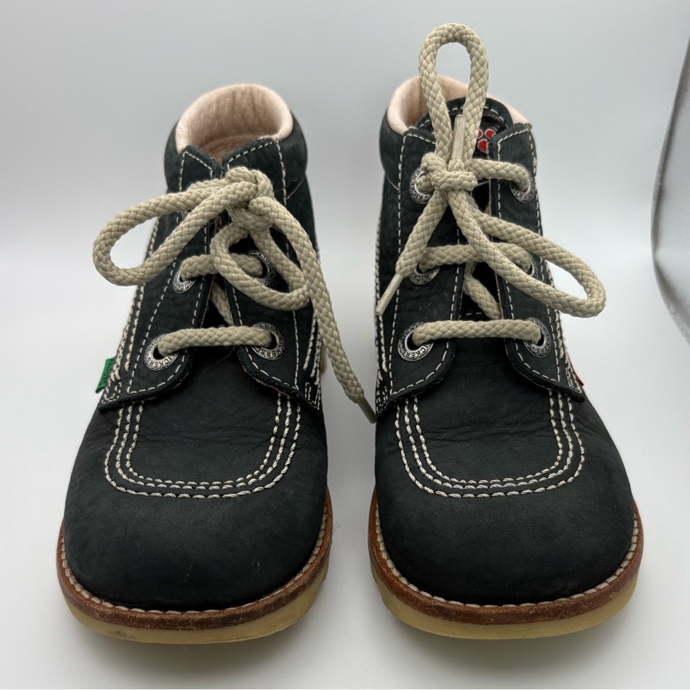 Kickers Kids Kick Hi-Core Navy Leather Shoe Booties EU 29 US 12 – Made in Italy
